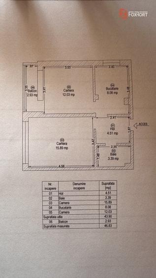 Apartament cu 2 camere decomandat în Fabric