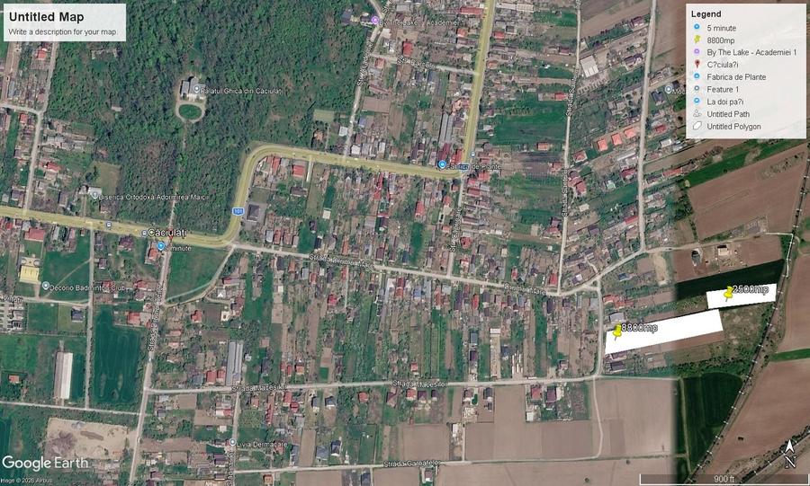Teren Construcții intravilan de 2500 mp, în Căciulați