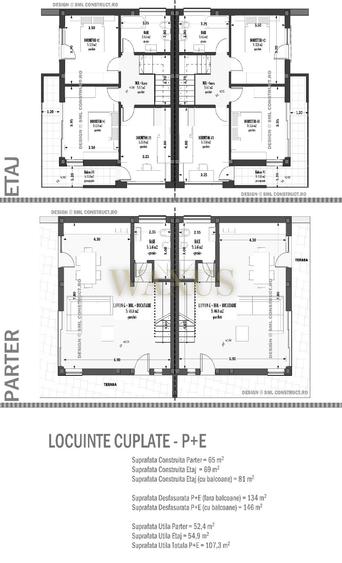 Duplex cu 4 camere cu Canalizare în Florești