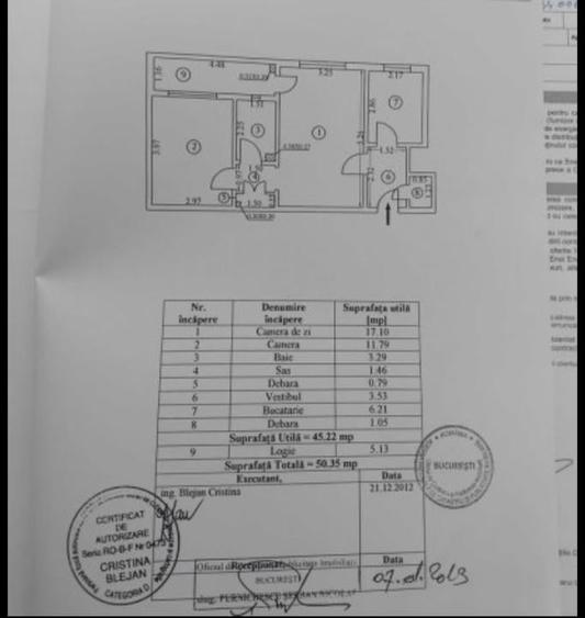 Apartament cu 2 camere în Berceni
