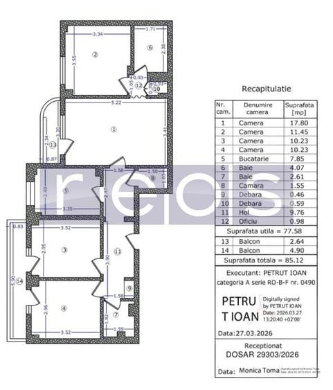 Apartament cu 4 camere semidecomandat în Crângași