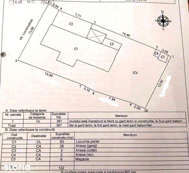 Casa 2 camere, garaj,Medeea, teren 370 mp, deschidere 14 ml - 6