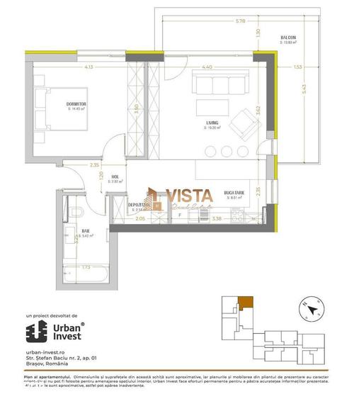 Apartament cu 2 camere decomandat, mobilat în Astra — fotografia 1