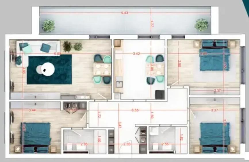 Apartament cu 4 camere decomandat în Theodor Pallady