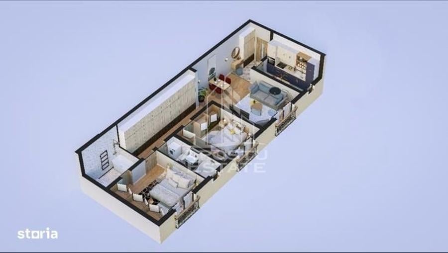 Apartament cu 3 camere în Plopi