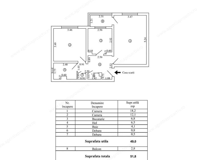 Apartament cu 2 camere decomandat în Mazepa 2