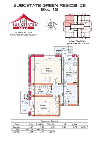 Apartament 2 camere | Direct de la dezvoltator | Subcetate City 2 - 13