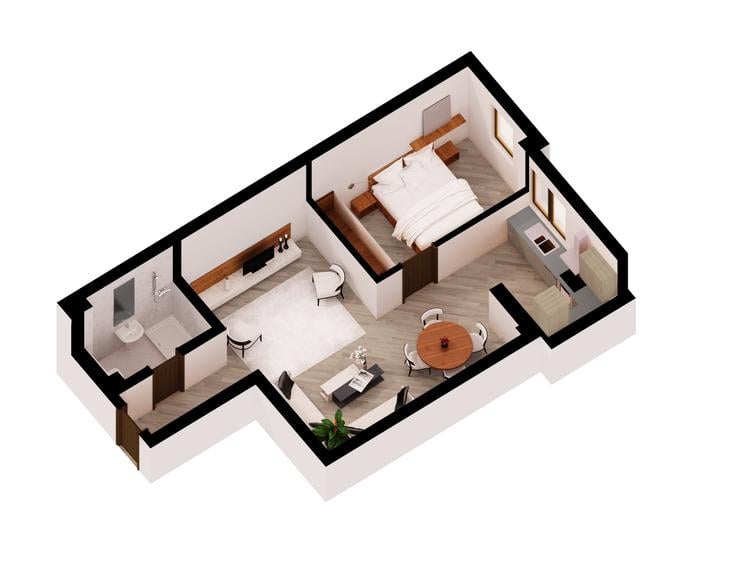 Apartament cu 2 camere semidecomandat în P-ța Dorobanți