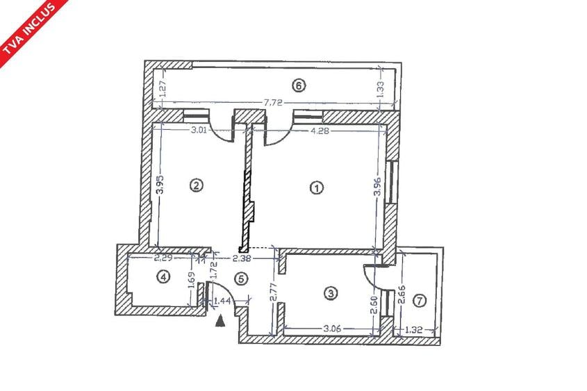 Apartament cu 2 camere decomandat în Nord