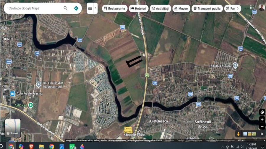 Teren Construcții intravilan de 24415 mp, în Ștefăneștii de Jos