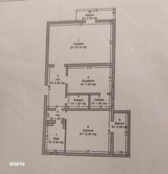 Apartament cu 2 camere decomandat în Central