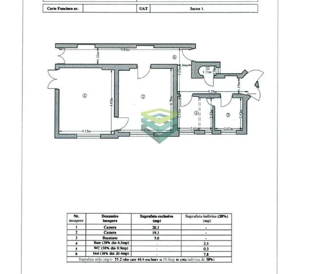 Apartament cu 2 camere semidecomandat în Victoriei