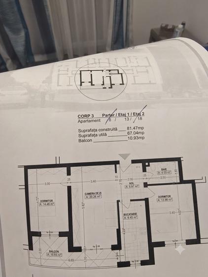 Apartament cu 3 camere decomandat în Rudicica