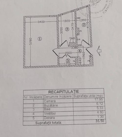 Garsonieră decomandată în Iancului