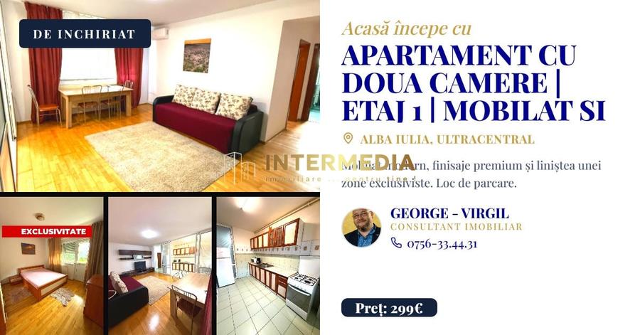 Apartament cu 2 camere decomandat, mobilat în Central