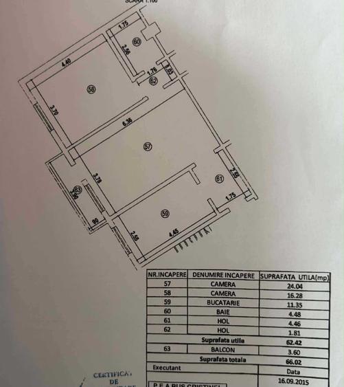 Apartament cu 2 camere semidecomandat în Grădiște