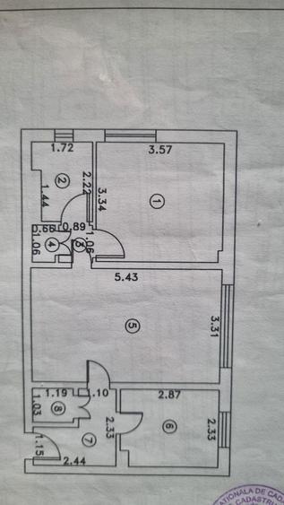 Apartament cu 2 camere semidecomandat în Lanurile