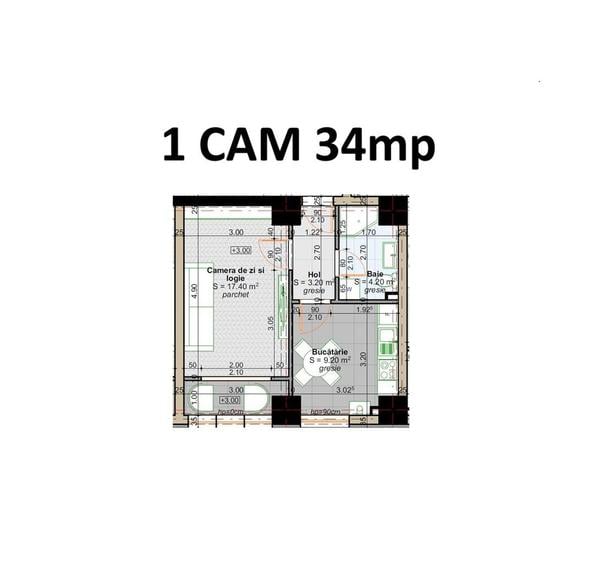 1 CAMERA decomandat, 34mp, etaj 1, Cartier Visoianu Lunca Cetatuii - 5