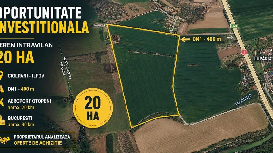Teren agricol intravilan de 200000 mp, în Ciolpani