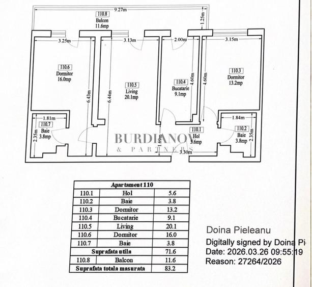 Apartament cu 3 camere decomandat în Lacul Morii