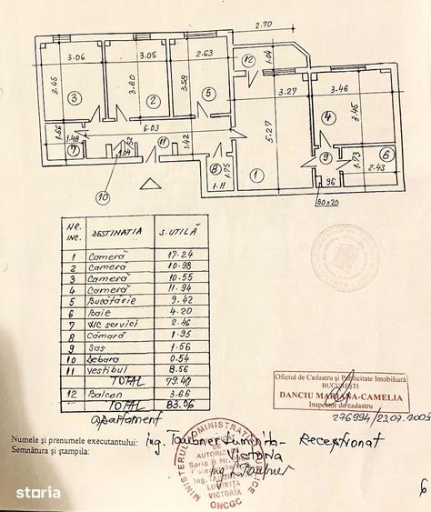 Apartament cu 4 camere semidecomandat în Tineretului