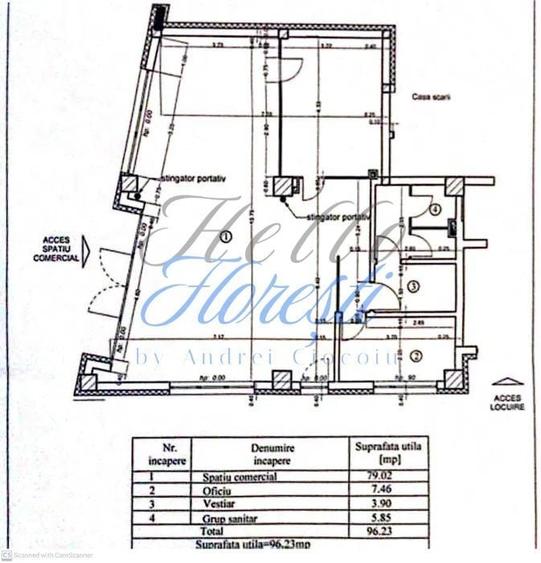 Spațiu comercial, de 96 mp, în Central