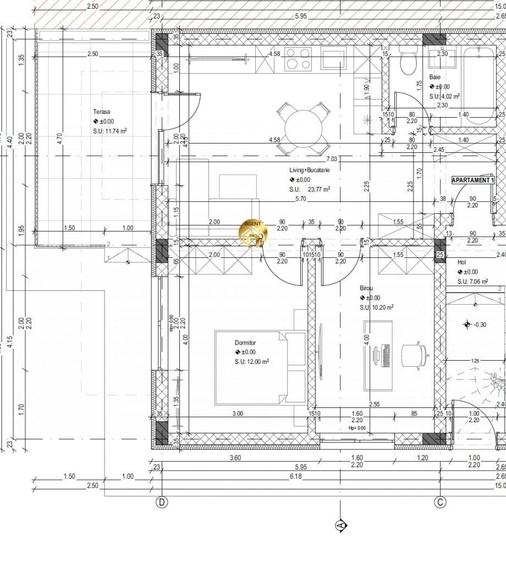Apartament cu 3 camere în Central