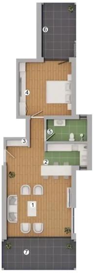 Apartament cu 2 camere în Furnica