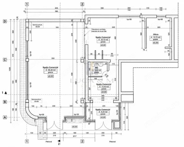 Spațiu comercial, de 170 mp, în Central
