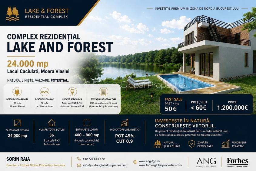 Teren intravilan de 24000 mp, în Moara Vlăsiei