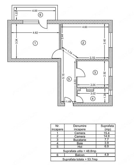 Apartament cu 2 camere decomandat în Tineretului