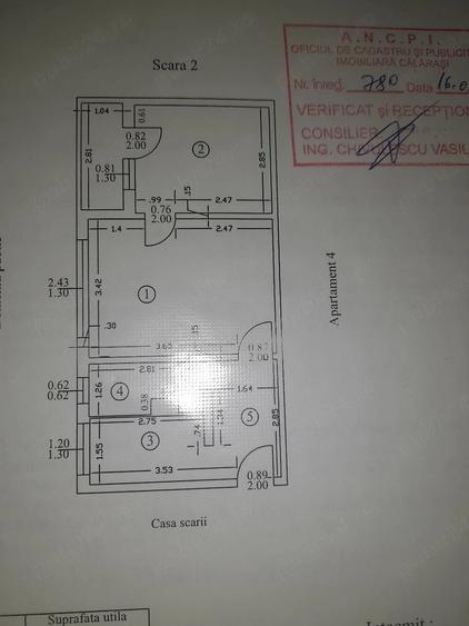 Apartament cu 2 camere semidecomandat în Mircea-Vodă
