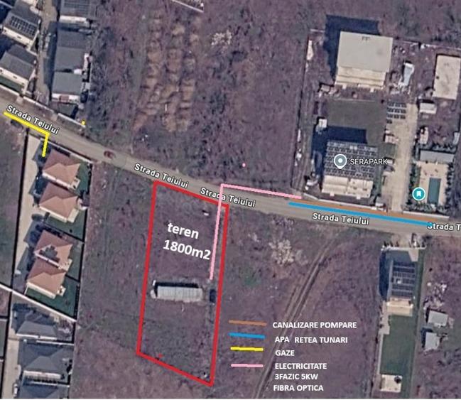 Teren Construcții intravilan de 1800 mp, în Tunari