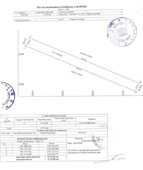 Teren Construcții intravilan de 11712 mp, în Popești-Leordeni