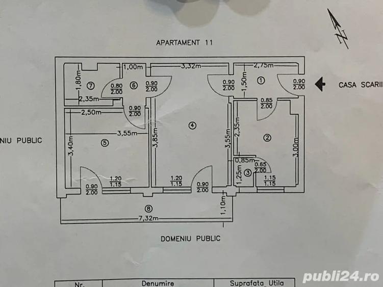 Apartament cu 2 camere semidecomandat în Central