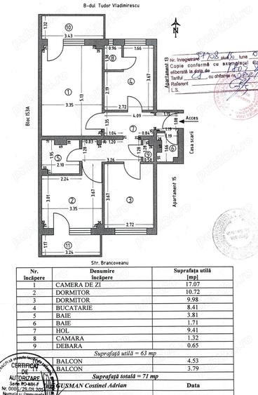 Apartament cu 3 camere decomandat în Kiseleff