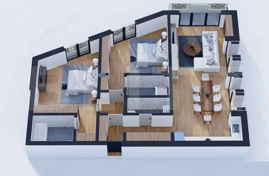 Apartament cu 3 camere decomandat în Central
