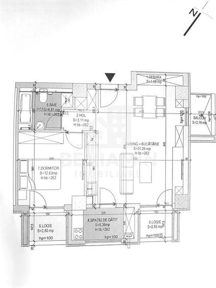 Apartament cu 2 camere semidecomandat în Rovine