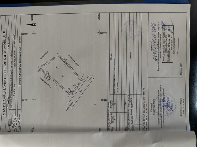 Teren Construcții intravilan de 1547 mp, în Budești