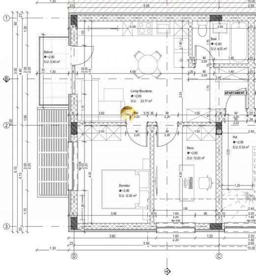 Apartament cu 3 camere în Central