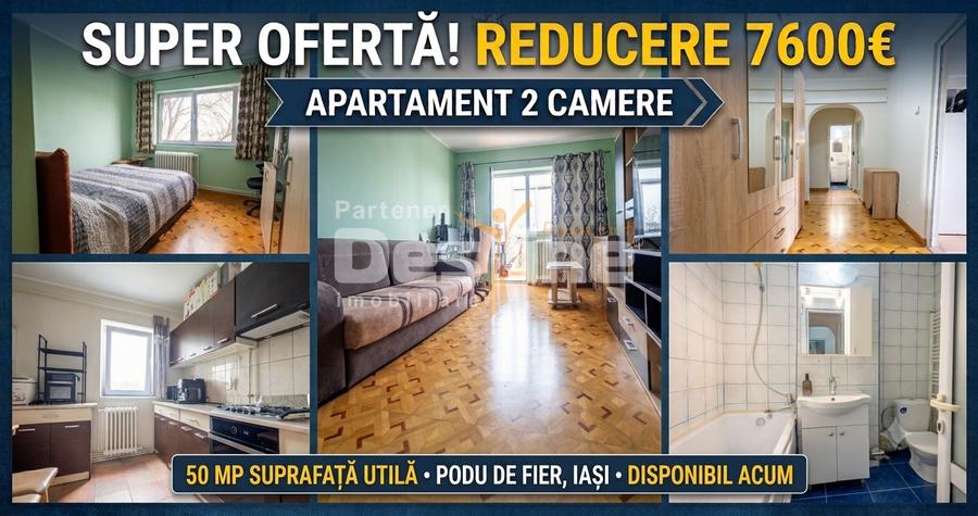 Apartament cu 2 camere decomandat, mobilat în Podul de Fier