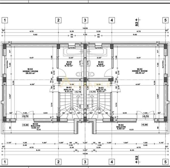 Duplex cu 4 camere cu Canalizare în Metalurgiei