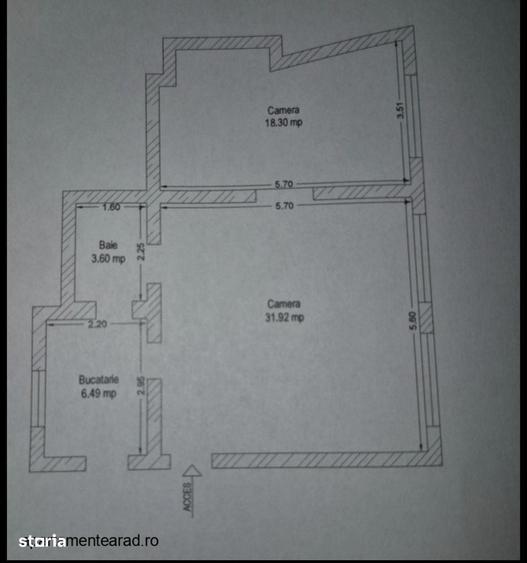 Casă cu 2 camere în Ultracentral