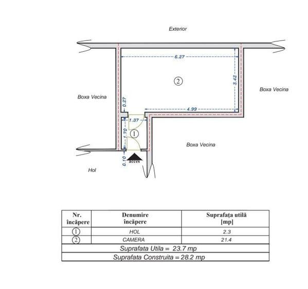 Apartament cu 2 camere în Central