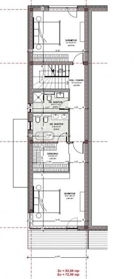 Duplex cu 4 camere cu Canalizare în Iris