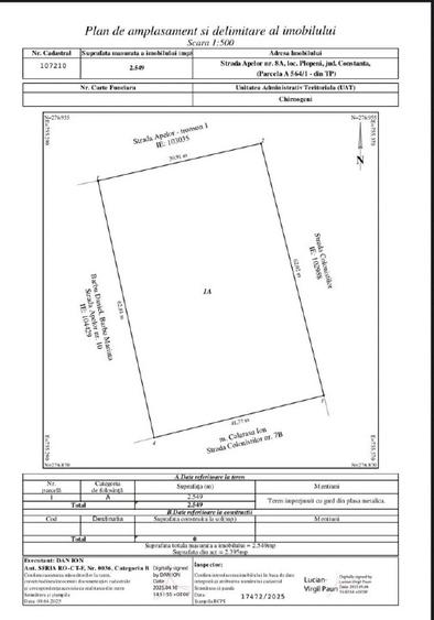 Teren Construcții intravilan de 2549 mp, în Plopeni