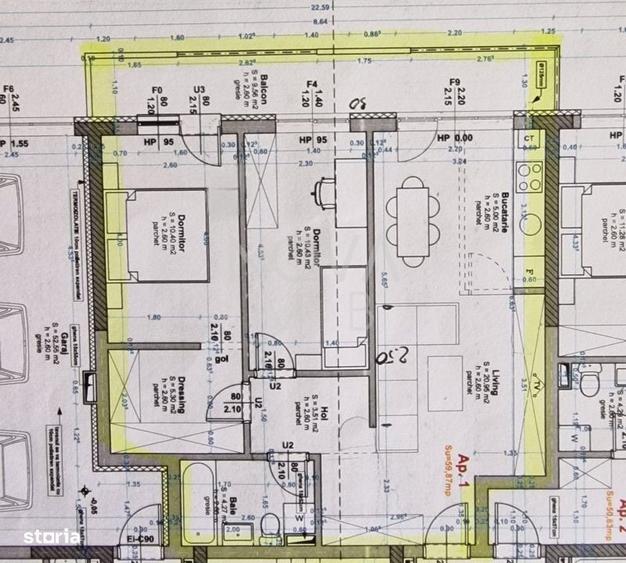 Apartament cu 3 camere în Central