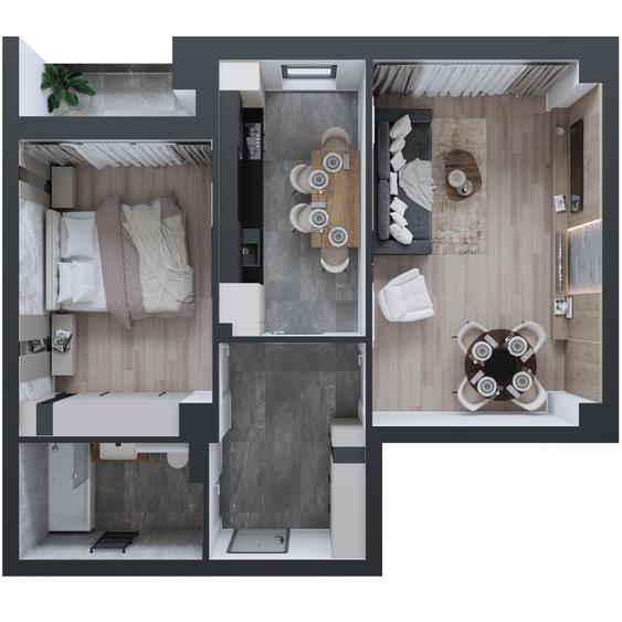 Apartament cu 2 camere decomandat în Cug