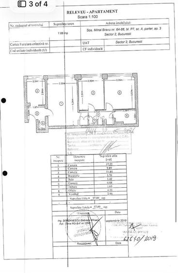 Apartament cu 3 camere semidecomandat în Mihai Bravu