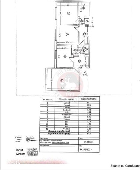 Apartament cu 3 camere decomandat, mobilat în Militari
